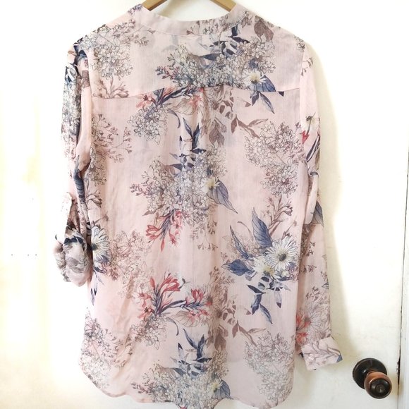 "Kut From The Kloth" Sheer Floral Blouse Size Med - Picture 3 of 7